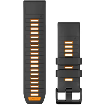 Garmin QuickFit laikrodžio dirželis 26 mm silikoninis grafitas/Spark Orange (010-13393-05)