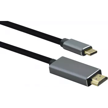 Kabelis Helos USB 3.1 Type-C į HDMI 1,8 m — juodas