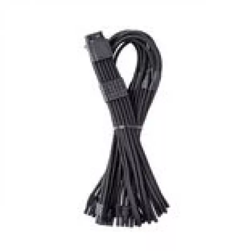 CableMod C-Series Pro ModMesh 12V-2x6 kabelis, pintas, 16 kontaktų į 3x 8 kontaktų, skirtas Corsair Type 4 ir 3 maitinimo šaltiniams – juodas, 60 cm
