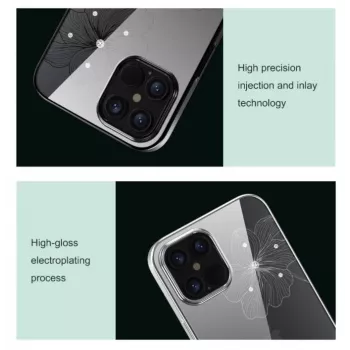 Apsauginis dėklas Devia Crystal Flora iPhone 12 Pro Max — permatomas mėlynas, plonas