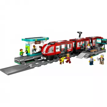 LEGO City Miesto tramvajus ir stotis – statybų rinkinys vaikams su žaisliniu tramvajumi, dovana berniukams ir mergaitėms nuo 7 metų, kurie mėgsta transporto priemones