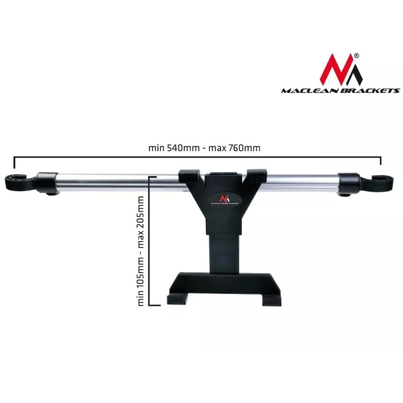 Maclean Brackets MC-657 Universalus automobilinis planšetės laikiklis ant galvos atramos, 7–10.1 col., reguliuojamas 360° pasukimas