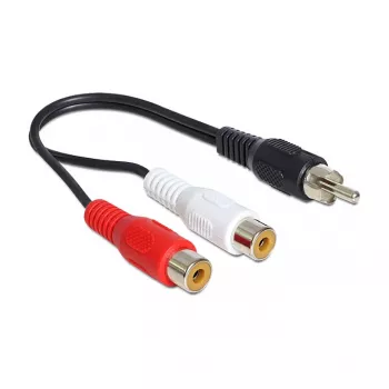Garso kabelis DeLOCK 84493 0,2 m RCA 2 x RCA juodas