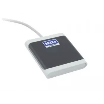 HID OMNIKEY 5022 CL (Antracitas/Pilka) – bekontaktis skaitytuvas (13,56 MHz), trumpas 10 cm laidas, CCID suderinamas