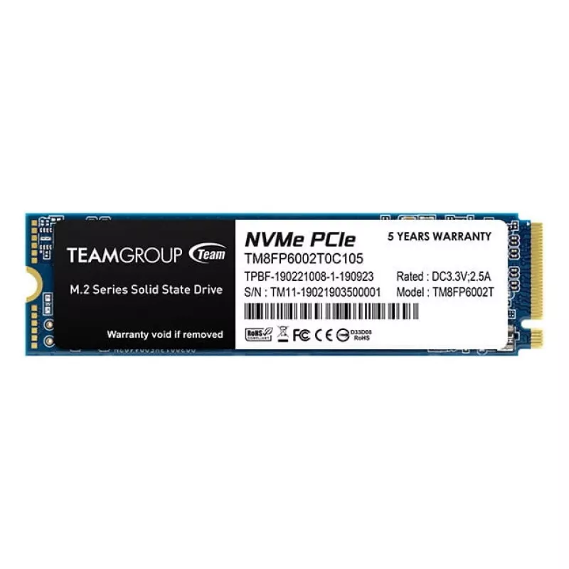 Team Group MP33 - SSD - 2TB - Vidinė - M.2 2280 - PCIe 3.0 x4 (NVMe) - Juoda (TM8FP6002T0C101)