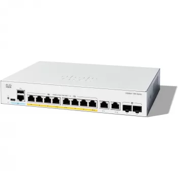 Cisco Catalyst 1300-8FP-2G - Valdomas L3 tinklo jungiklis - 8 x Gigabit Ethernet (PoE+) + 2 x Combo SFP/RJ-45 - montuojamas stelaže - PoE+ (120 W)