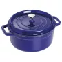 Staub 24 cm apvali ketaus kokotė tamsiai mėlyna