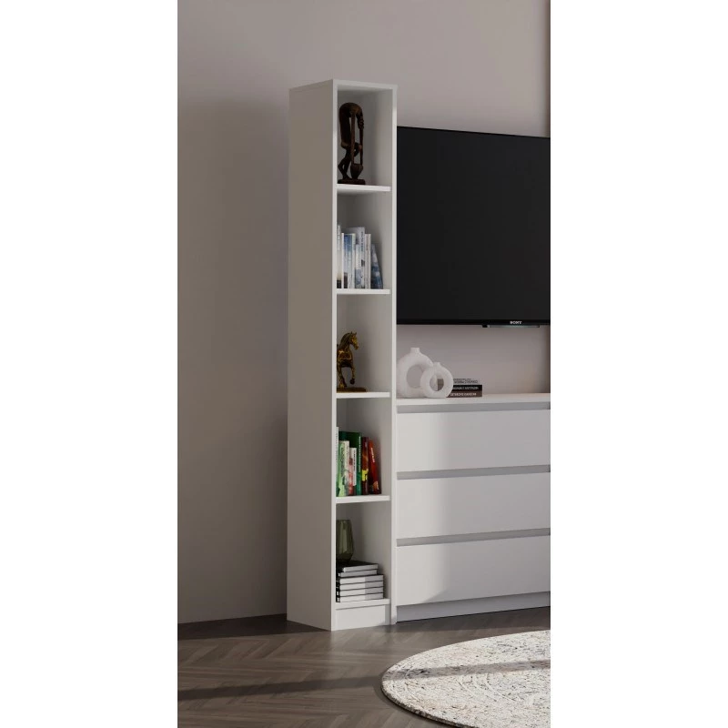 Vientisa knygų lentyna REGAŁ R25 25 cm balta