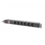 Rack PDU 19 colių LANBERG PDU-06F-0200-IEC-BK 1U 10A 6× Schuko 2 m