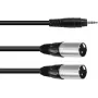 Garso adapterio kabelis Omnitronic 1x 3,5 mm TRS į 2x 3 kontaktų XLR, 1,5 m