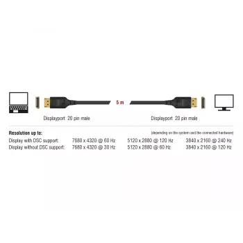 DisplayPort kabelis DeLOCK 85658 1 m Juodas