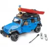 Žaislinis modelis BRUDER Jeep Wrangler Rubicon Unlimited su baidare ir figūrėle BR-02529