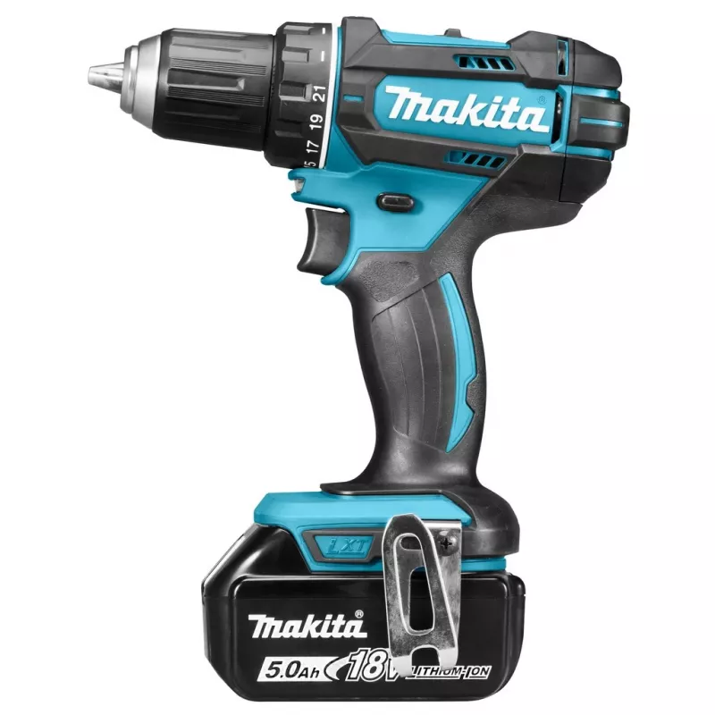 Makita belaidis gręžtuvas-suktuvas, 18V, 2x 5,0 Ah Li-ion, 62/36 Nm, 1,7 kg, LED