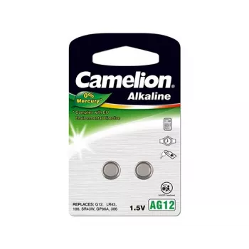 Baterija CAMELION AG12 / LR43 / LR1142 / 386, šarminė, 1,5 V, 2 vnt. pakuotė