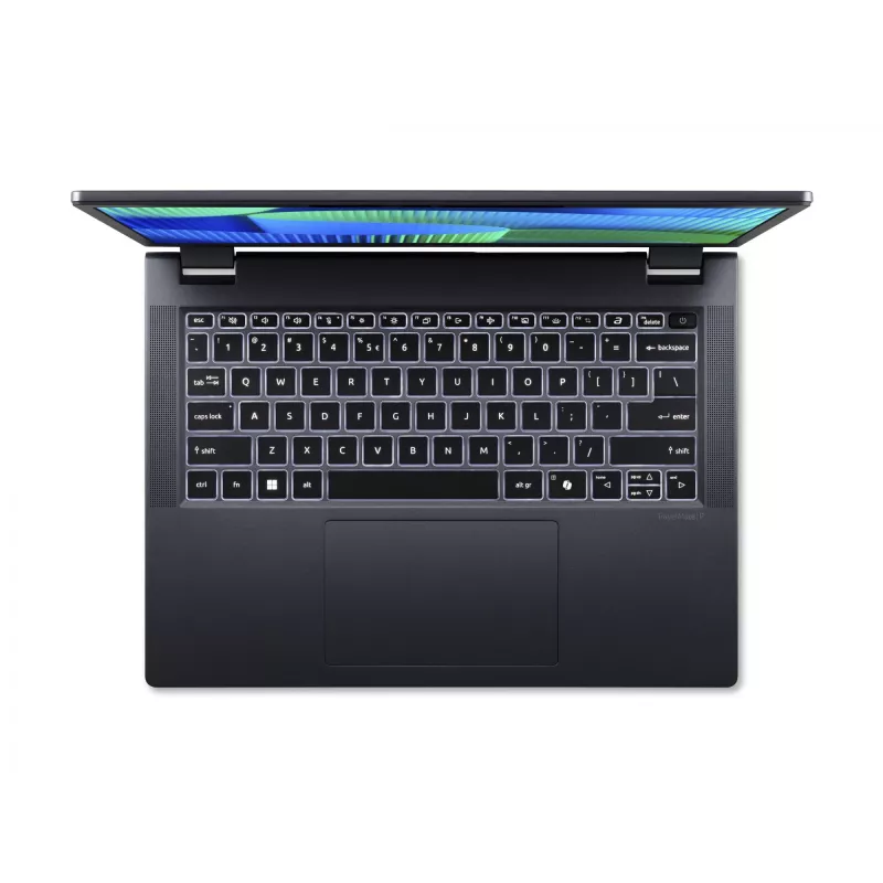 Acer TravelMate TMP414-53-G2-TCO-585Q nešiojamas kompiuteris, 14 colių, WUXGA, Intel Core 5 120U, 16 GB DDR5, 256 GB SSD, Intel Iris Xe, mėlynas
