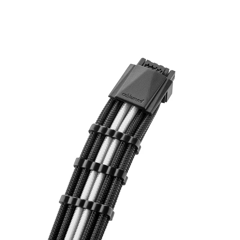 CableMod C-Series PRO ModMesh 12VHPWR laidų rinkinys, skirtas Corsair RM, RMi, RMx (Black Label) - juoda/balta