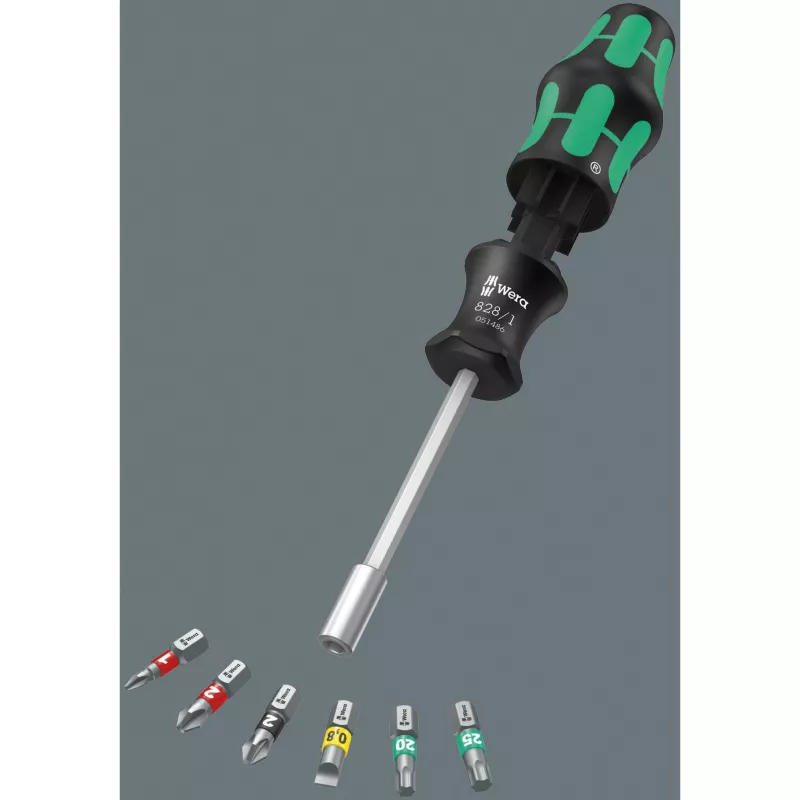 Wera Kraftform Kompakt 27 Set 1 atsuktuvų rinkinys su ergonomiškomis rankenomis ir tiksliomis antgaliais
