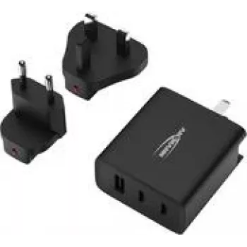 Ansmann TC315 kelioninis USB įkroviklis / 3 A / 15,5 W / 3 prievadai / USB-A / Smart IC / juodas / patalpoms (1001-0178)
