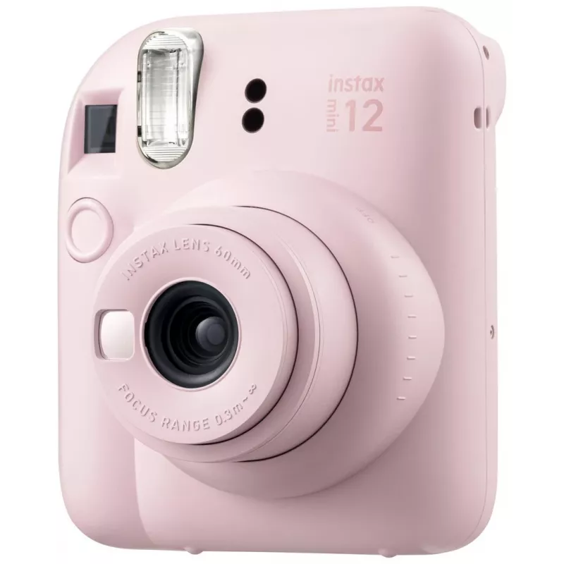 Momentinė spausdinimo kamera Fujifilm Instax Mini 12 Rožinė – nuotraukos 86×54 mm, juosta 62×46 mm, 60 mm židinio nuotolis