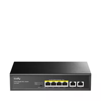 Tinklo jungiklis Cudy GS1006P nevaldomas Gigabit Ethernet 6 prievadų PoE, 12 Gbit/s, 2048 MAC, juodas