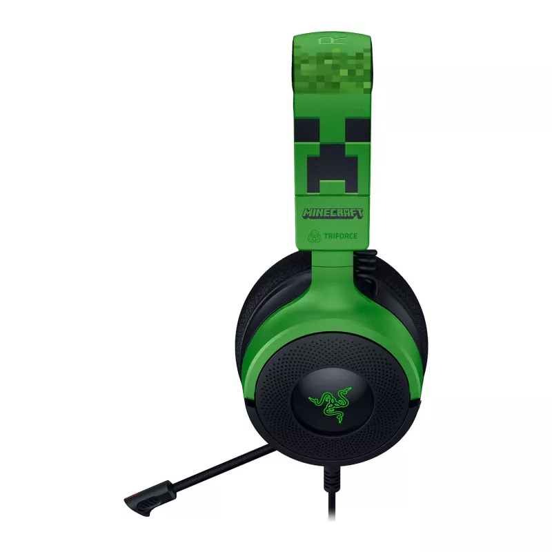 Laidinis žaidimų ausinių komplektas Razer Kraken V4 X — viršausinės, 20–20000 Hz, 1,8 m laidas, 310 g, juoda/žalia