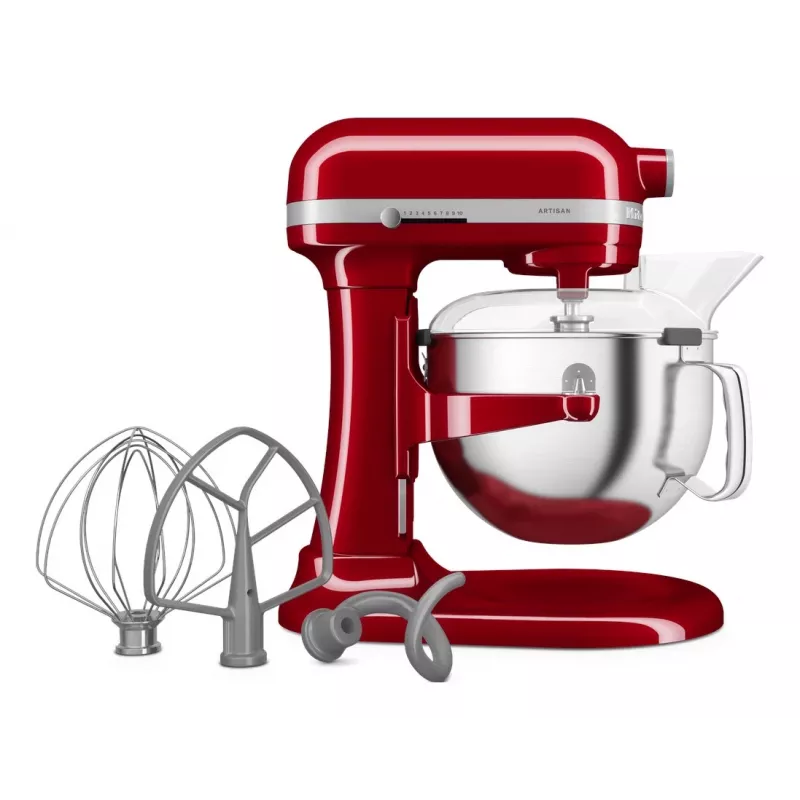 KitchenAid 5KSM60SPXEER stacionarus maišytuvas 375 W pilka, raudona, nerūdijantis plienas