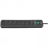 Brennenstuhl ÜSS Secure-Tec 6-fach, anthrazit Mit Überspannungsschutz 19.500 A, anthrazit, Überspannungsschutz-Steckdosenleiste mit 6 Steckdosen, Zule