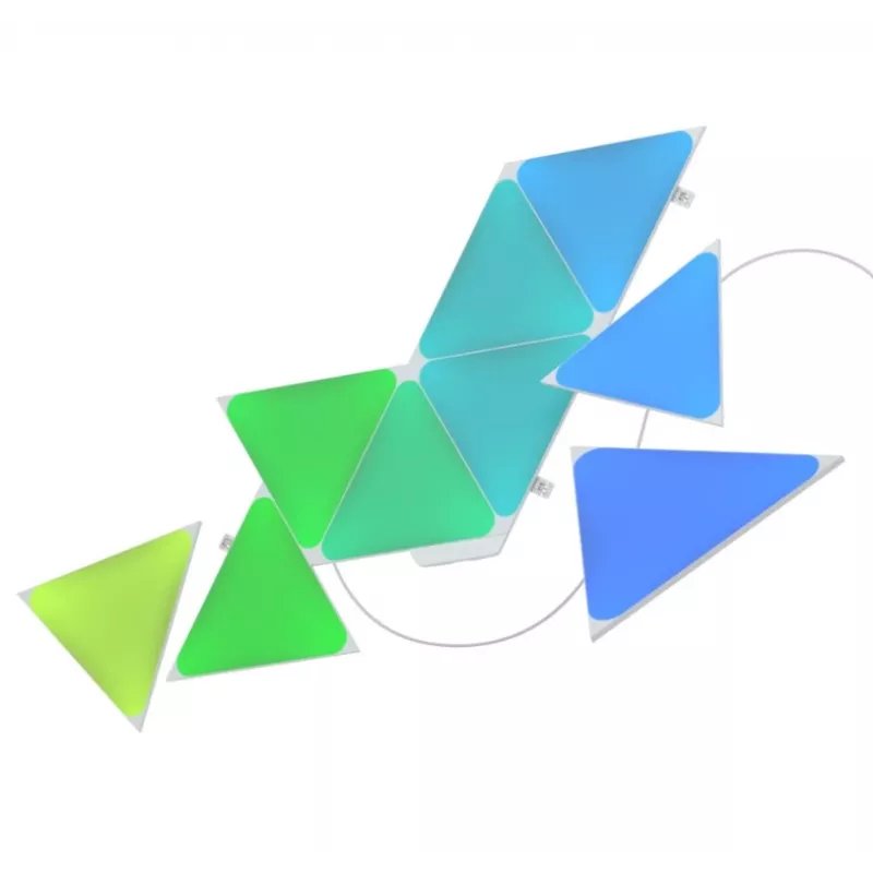 Nanoleaf NL47-0002TW-9PK LED trikampės sieninės plokštės RGB – 9 vnt. komplektas, baltos spalvos