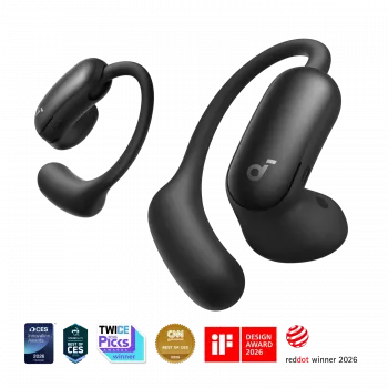 Anker Soundcore AeroFit 2 Pro belaidės ausinės, matinė juoda, ANC, Bluetooth 6.1