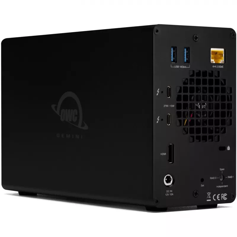 OWC Gemini Dual drive TB3 išorinis saugojimo įrenginys su doku ir aparatiniu RAID - Thunderbolt 3