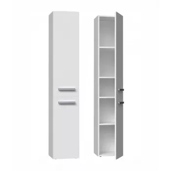 Vonios kambario lentyna spintelė Top e Shop NEL II BIEL – laisvai pastatoma, 5 lentynos, 310×300×1740 mm, balta