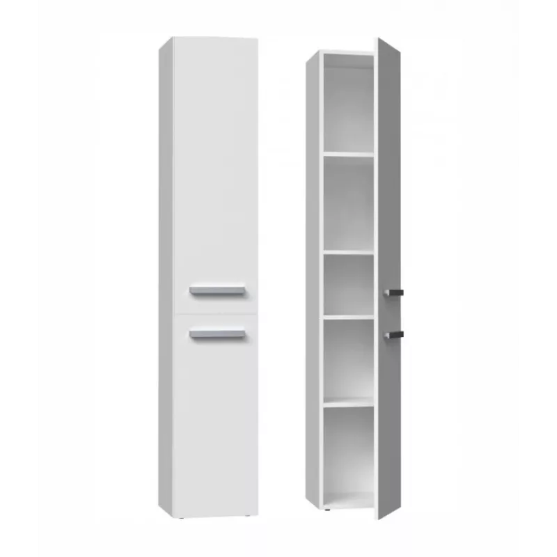 Vonios kambario lentyna spintelė Top e Shop NEL II BIEL – laisvai pastatoma, 5 lentynos, 310×300×1740 mm, balta