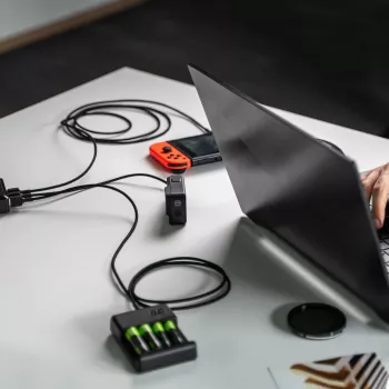 USB-C laidų rinkinys Green Cell GC Ray — USB A į USB C 3 ilgiai (30 cm, 120 cm, 200 cm), USB PD, 480 Mbps, 2,4 A, juodos spalvos