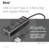 USB 3.2 Gen1 3 prievadų USB-A šakotuvas su Gigabit Ethernet – CLUB3D CSV-1430a