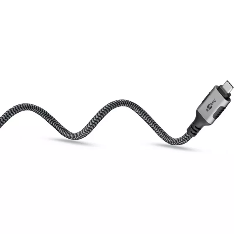 Ethernet kabelis USB-C 3.2 Gen2 kištukas > RJ-45 kištukas, LAN adapteris juodas/sidabrinis, 1,5 metro, pintas tekstilinis apvalkalas