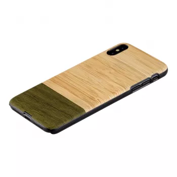 Dėklas iPhone X/XS iš medžio ir polikarbonato – bambuko miškas juodas, man and wood