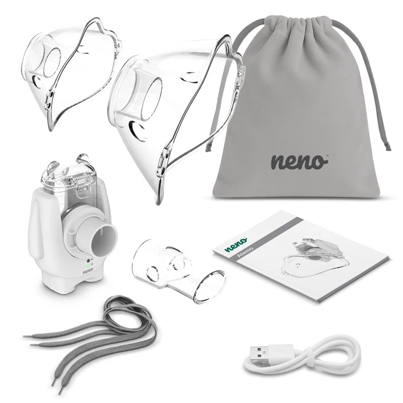 Nešiojamas ultragarsinis inhaliatorius neno Atemo 36 / 5 000 – baterija/USB, vaikams, su kandikliu ir kauke