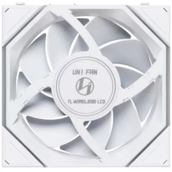 Lian Li UNI FAN TL Wireless LCD 120 Baltas — 120 mm PWM ventiliatorius su belaidžiu LCD valdikliu