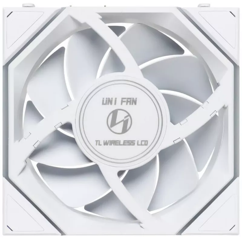 Lian Li UNI FAN TL Wireless LCD 120 Baltas — 120 mm PWM ventiliatorius su belaidžiu LCD valdikliu