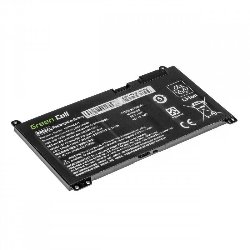 Baterija Green Cell HP183, skirta HP ProBook 430/440/450/455/470 G4 G5 — 11,4 V, 3400 mAh, LiPo