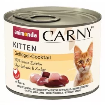 Šlapias kačių ėdalas animonda Carny Poultry Cocktail Kitten (vištiena, antis, kalakutiena) 200 g skardinė