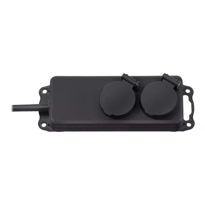 Brennenstuhl Prailginimo lizdas IP44 2-jų angų juodas 2,0 m H07RN-F 3G1,5 - Prailginimo laidas - AC 230 V - išėjimo jungtys: 2 - 2 m (1159930)