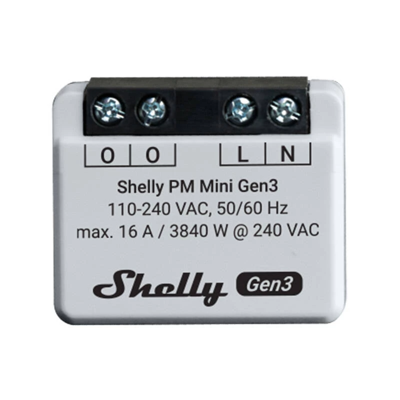 Shelly PM Mini Gen3 energijos matuoklis, 2 vnt. rinkinys