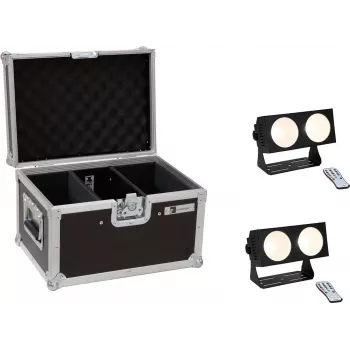 LED šviestuvų rinkinys EUROLITE CBB-2 COB WW 2x su dėklu