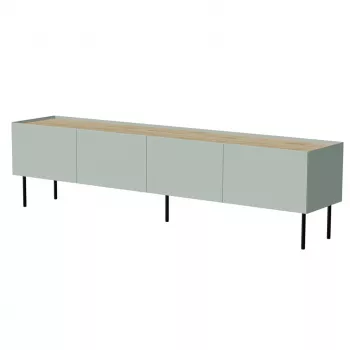 TV spintelė cama meble FELLINI 200x40x52 cm, alyvuogės rėmas su aliejumi apdorotu ąžuolo viršumi