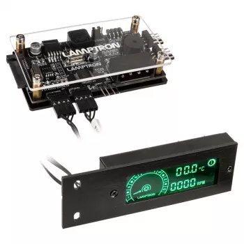 Lamptron TC20 PCI ventiliatorių ir RGB LED valdiklis, juodas – PCI lizde montuojamas ventiliatorių ir LED šakotuvas