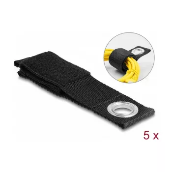 DeLOCK tvirtas lipnus dirželis L 260 x P 38 mm juodas 5 vnt.