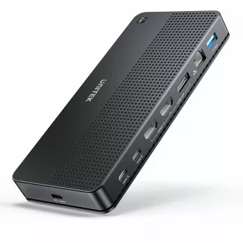 Docking stotelė UNITEK D1103A01 USB4 laidinė juoda 100W Power Delivery