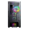 Montech X5M (B) juodas Micro Tower kompiuterio korpusas – Micro-ATX/Mini-ITX, 3x120mm priekyje, 1x120mm gale, palaiko ATX maitinimo šaltinį, 2x3,5 colio + 4x2,5 colio diskų vietos