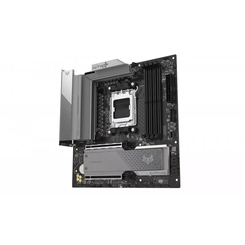 Motininė plokštė Sapphire NITRO+ B850M WIFI — AMD B850, Socket AM5, micro ATX, DDR5, 4x DIMM, Wi‑Fi 6, 2.5Gb LAN, 2x M.2